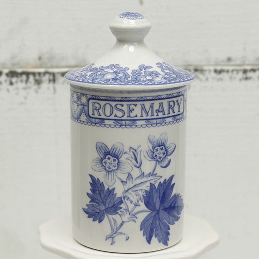 Spode Blue Room Collection Rosemary Spice Jar with Lid "Geranium"